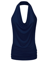 Robe mini en mousseline de soie sans manches, col halter, froncée, unie, taille naturelle, lavable, anti-plis, de haute qualité, personnalisée OEM pour femme