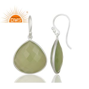 Prehnite Chalcedony ชุดพลอยไข่มุกธรรมชาติ,ผู้จัดจำหน่ายเครื่องประดับต่างหูห้อยเงินแท้925 - Product Image 2