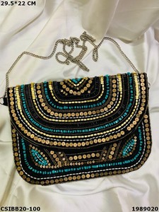 Exclusive Banjara กระเป๋าคาดลูกปัดสไตล์โบโฮสำหรับสตรี,กระเป๋าลูกปัดสไตล์โบโฮสำหรับผู้หญิงงานตอนเย็นนักออกแบบแฮนด์เมด - Product Image 2