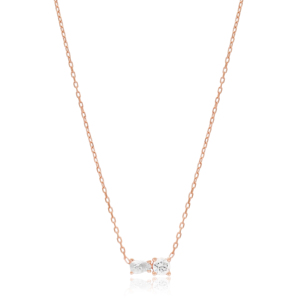 Collier deux pierres de Zircon turc fait à la main, vente en gros, bijoux en argent Sterling 925 pour femmes - Product Image 1