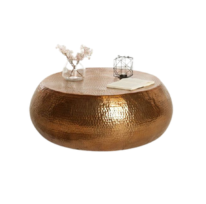 Mesa de Centro de Aluminio Pulido Martillado Única, Exportador de Mesas Auxiliares de Metal Martillado Hechas a Mano Personalizadas - Product Image 6