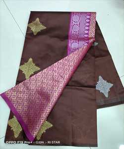 Banarasi Soie Jacquard Saree Blouse Dames Usage Quotidien Fête Festival Porter Doux Coton Soie Sari En Gros Bas Prix Indien - Product Image 1