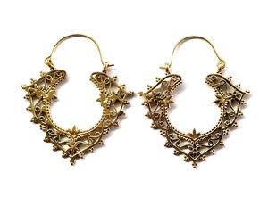 Pendientes de aro de Latón chapado en oro de estilo bohemio para mujer, regalo de boda religioso de moda con nuevas tendencias - Product Image 3