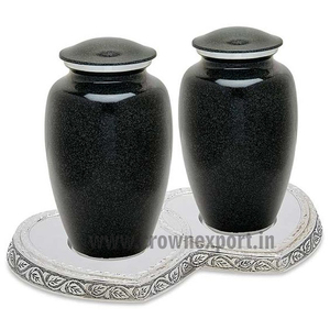 Urna de cremación con bandeja de corazón para pareja de adultos, urna de compañero para cenizas funerarias, color negro y plateado, camión y corazón - Product Image 6