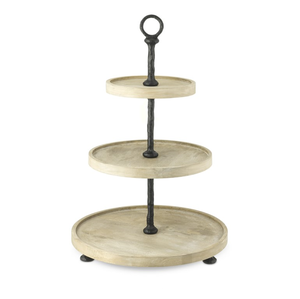 แท่นวางเค้กไม้ทรงกลม3ชั้นชั้นวางเค้กแบบชนบท - Product Image 5