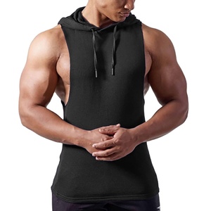 High Quality <b>Men</b> <b>singlets</b> Tank Tops Gym Hooded Tank Tops With Custom Logo - Product Image 2