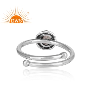 Bague en labradorite éclatante en argent sterling 925, forme ronde, style classique indien fait main pour mariage, certifiée - Product Image 4