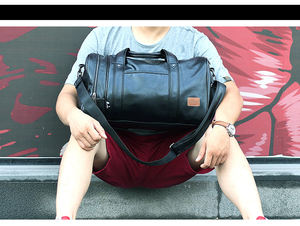 Bolso de viaje de piel auténtica de gran capacidad para hombre y mujer, bolsa de hombro de piel de vaca suave, informal, para viaje, fin de semana - Product Image 6