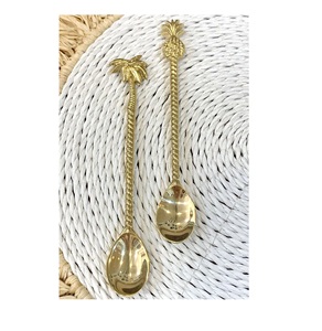 Cuillère en laiton de haute qualité poli or, pour taille personnalisée et restaurants et hôtels, ustensiles de fête, utilisation et finition or, 100% - Product Image 5