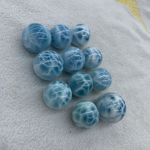 고품질 천연 구리 펙토 라이트 크리스탈 볼 비즈 쥬얼리 선물 Larimar 스톤 크리스탈 21-25mm 구체 홈 장식 - Product Image 5