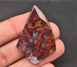 Cabochons d'agate de mousse naturelle, pierres précieuses rondes, en vrac, rouge, vente en gros - Product Image 3