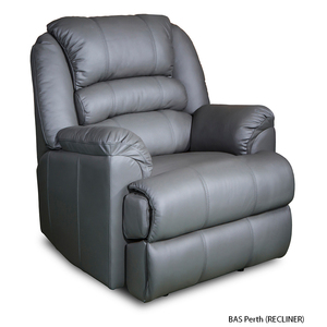 Sofá Reclinable BAS PERTH, Muebles Modernos de Lujo para Sala de Estar, Juego de Sala de Estar en Cuero Genuino y Tela, Sillón Elevador Motorizado - Product Image 1