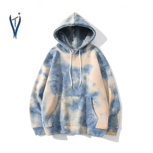 Wholesale Men's Long <b>Tie</b> Dye Pullover Hoodie <b>Striped</b> Sleeve Drop Shoulder New Design Fashionable Oversized Sweatshirt for Winter - Product Image 1