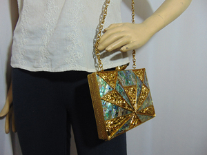 Bolsos de embrague de noche negro de plata de oro desnudo - Product Image 6