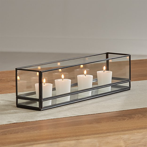 Bougeoir en verre Offre Spéciale piédestal centres de table de mariage votifs en argent moderne bougeoir votif en verre dépoli - Product Image 3