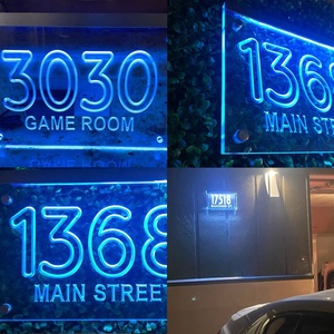 Señal <span class=keywords><strong>de</strong></span> número <span class=keywords><strong>de</strong></span> casa iluminada personalizada, acrílico, para sala <span class=keywords><strong>de</strong></span> juegos - Product Image 5