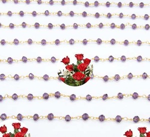 Super qualité grenat rouge gemmes cocarde à facettes argent plaqué or chapelet perles chaîne pour la fabrication de bijoux de mariage - Product Image 2