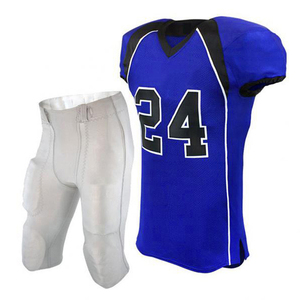 Uniforme de Football américain en Jersey, Shorts blancs et bleus brodés en Polyester et en maille sublimation, vente en gros, nouvelle collection 2022 - Product Image 1