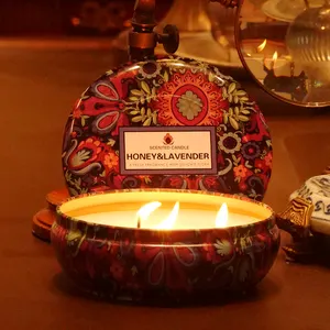선물 공예 고품질 향기로운 촛불 사용자 정의 로고 대량 주석 유기 촛불 향기로운 럭셔리 사용자 정의 개인 레이블