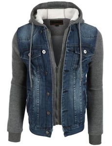 Sweats à capuche en denim en gros pour hommes, coupe ajustée, style japonais, ensembles de saison printanière, logo personnalisé, grande taille, séchage rapide, respirant, OEM - Product Image 2