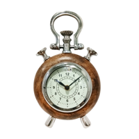 Jam Dinding Quartz Desain Menawan Buatan Tangan Kayu Mewah dengan Alas Kayu Logam Unik untuk Pajangan Meja Harga Terjangkau Radio LUMINOVA