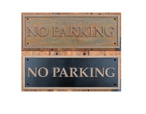 NO PARKING Toilet Sign Plaque Metal - Product Image 1
