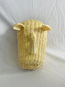 Panier de rangement créatif en forme de rhinocéros en rotin petit animal pour salon cuisine chambre hôtel salle à manger appartement décoration - Product Image 2