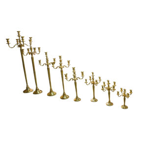 Bougeoirs plaqués or pour décoration de mariage, lot de 8 chandeliers de luxe pour fêtes, chandelier pour décoration de sol à prix abordable - Product Image 1