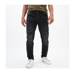 2025กางเกงยีนส์ผ้าฝ้ายสีดำแบบหลวมสำหรับผู้ชายคอลเลคชั่นฤดูใบไม้ร่วงฤดูร้อน - Product Image 4