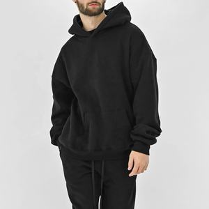 Sudadera con capucha de gran tamaño para hombre, ropa de calle, Top con capucha de cuello redondo, patrón sólido hecho de poliéster/algodón para la temporada de otoño - Product Image 5