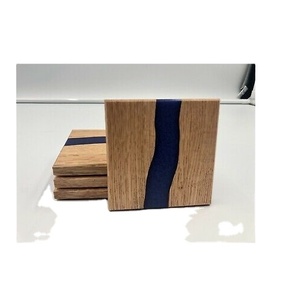 Dessous de verres à thé personnalisés, sous-verres de Bus, en résine, Art et bois, pour le salon, 12 pièces - Product Image 1