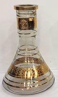 Farida Hookahs Premium-Qualität Ägyptische Pyramidenförmige Glas-Luxusvasen Handgefertigte Spiegeltechnik 24 Karat Gold 30-32cm