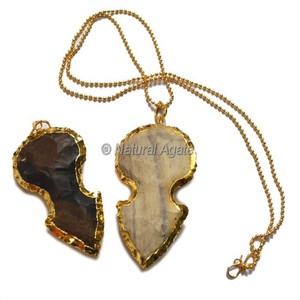 หลักประกันแก้วสีฟ้าอ่อนพร้อมสร้อยคอหัวลูกศรสันมัธยฐาน - Product Image 3
