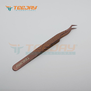 Ensemble de pincettes pour extensions de cils, de couleur or Rose foncé, outils de beauté en titane, instrument pour faux-cils - Product Image 2