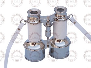 Jumelles antiques, jumelles nautique en laiton, nickle blanc - Product Image 2