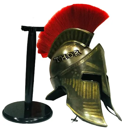 Armure de guerrier, armure médiéval 300, King Leonidas, Spartan, casque, armure spartiates grecque, Antique poli, avec support en bois