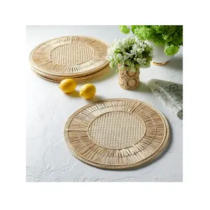 Hot sale Handwoven Natural Decoration Handicraft Seagrass Rattan Placemats Coaster Wholesale Vietnam Supplier