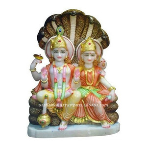 รูปปั้นพระวิษณุ Laxmi หินอ่อนสีขาว - Product Image 1
