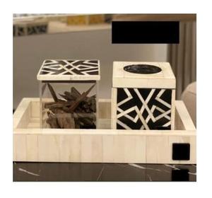 Coffret cadeau style arabe pour l'Aïd Ramadan plateau de brûleur Bakhoor en incrustation d'os boîte acrylique bois gris fabriqué brûleur Na Mubkhar Oud - Product Image 2