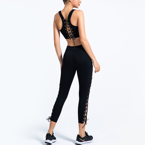 Women's Workout Leggings Side Long Adjustable Strings <b>Straight</b> Leggings High Waist Gym Yoga Pants All Solid Color Yoga Pants - Product Image 2