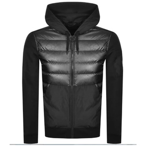 Doudounes pour unisexe de couleur noire design rembourré avec fermeture éclair avant avec capuche vestes respirantes de qualité supérieure pour hommes - Product Image 1
