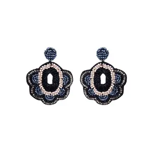 Boucles d'oreille en crochet et perles de rocaille pour femme, boucles d'oreille artisanales, de plusieurs couleurs, bijoux tendance, vente en gros, nouvelle collection