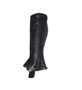 Genuine English Black Leather Horse Riding All Purpose Gaiters at Wholesale Price