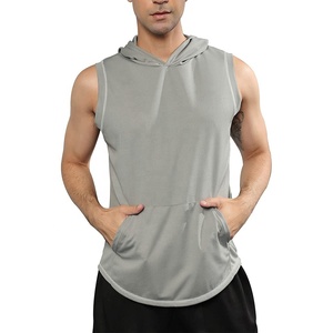 Unisex 3D Puntadas en contraste Sin mangas Sudadera con capucha Malla clásica 100% Poliéster Gimnasio Entrenamiento Sudaderas Camisetas sin mangas - Product Image 3