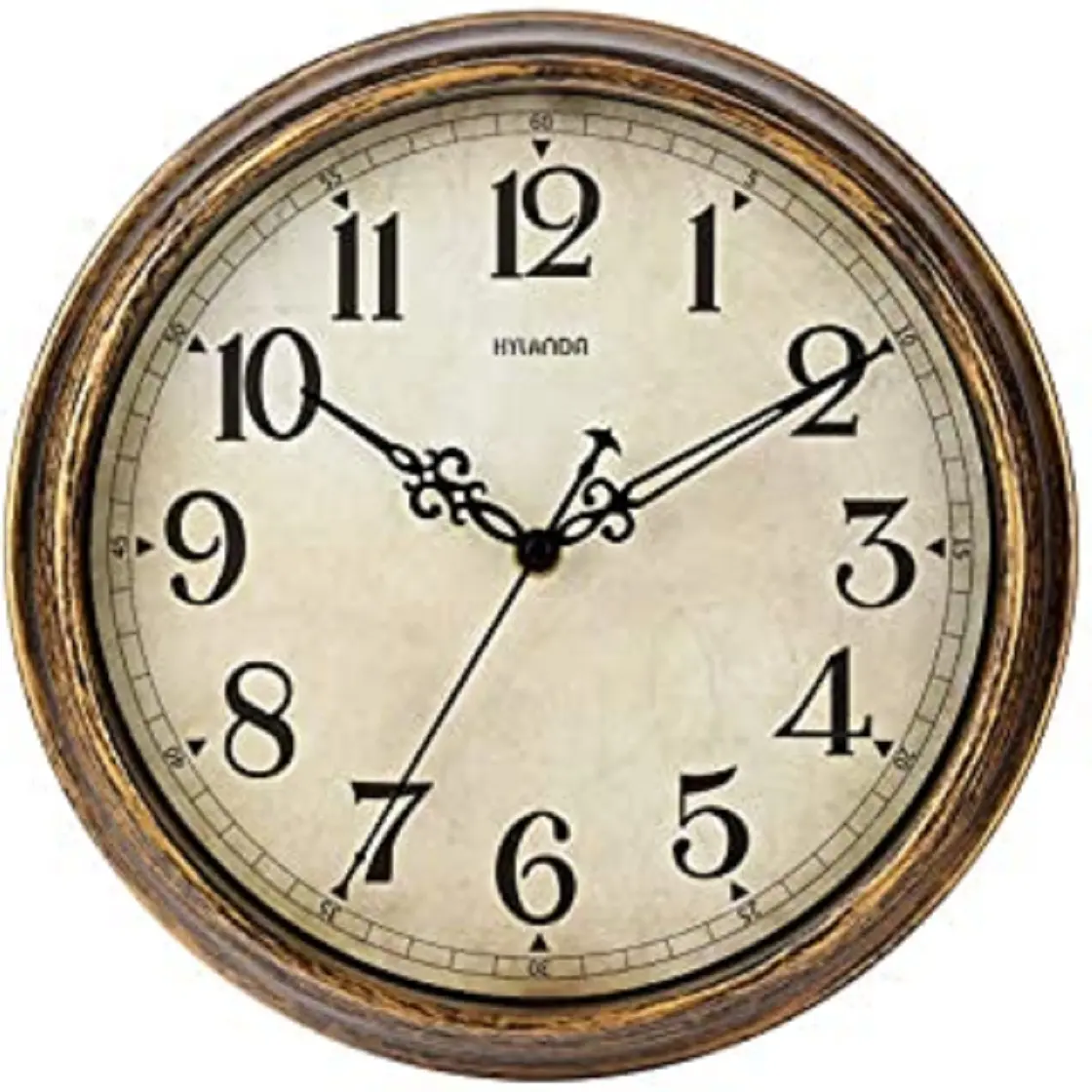 Metal Golden Table Clock Retro Vintage Non-Ticking Small Alarm Clock CHMO4321
