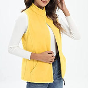 Sweat à capuche court pour femme avec ourlet à bord brut Sweat à capuche sans manches pour femme avec fermeture à glissière avant et poches latérales - Product Image 6