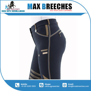 Pantalones ecuestres de nailon para mujer de alta calidad con parches en la rodilla directo al por mayor de La India para montar a caballo - Product Image 2
