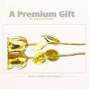 Sanaar Crafts Forever Natural 24K Gold Dipped Rose Premium <b>Gift</b> for Every Occasion Artificial Flower From Delhi - Product Image 3