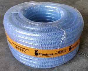 Tuyau d'arrosage en PVC tressé transparent Flexima, diamètre 1'', anti-corrosion et longueurs réglables 20m/50m/100m - Product Image 1