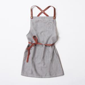 GOTS Certified 100% Organic Cotton 220 GSM Adjustable Straps <b>Waist</b> Pinafore Kitchen <b>Apron</b> Grey Front Packet for Home Cooking - Product Image 1